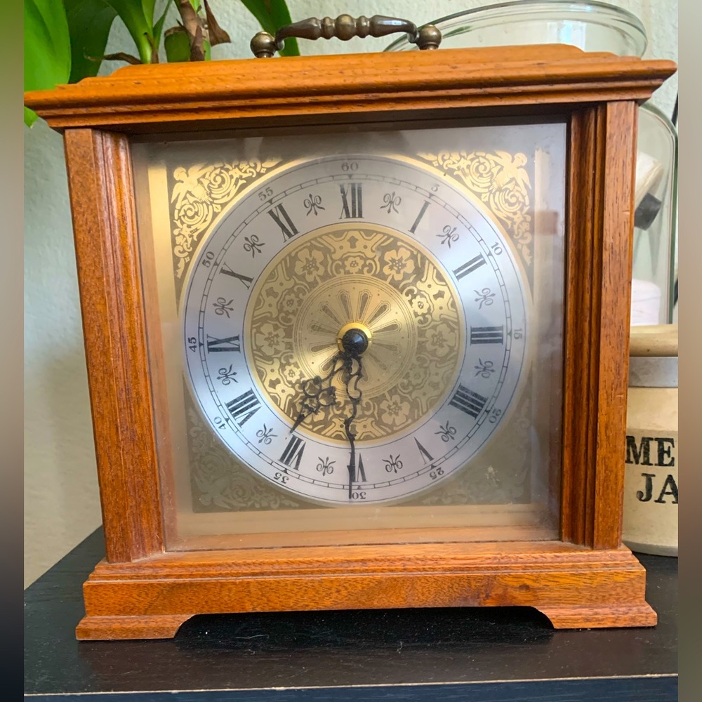 Vintage wood desk clock